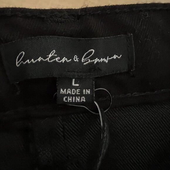 Hunter & Brown Women Relaxed Straight Leg Black Cargo Pants Large High Rise NWT - Picture 5 of 10